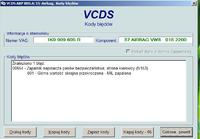 VW Golf V 2006 1.9TDI - błąd 00654 zapalnik napinacza pasów