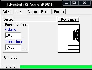 Obliczanie skrzyni do RE Audio SR10