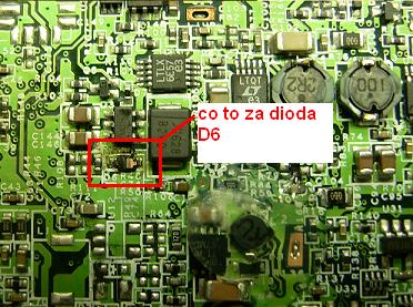 Tomtom Go910 - identyfikacja diody D6 na płytce urządzenia