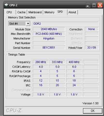 nie mogę dograc pamieci ddr2 kingston i goodram na 800mhz