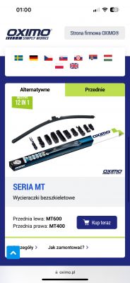 Jakie wycieraczki pasują do Alfy? Złącza niekompatybilne? Pomocy!