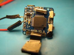 Inside of SQ11 Mini DV Camera Circuit board of SQ11 Mini DV camera showing the MCU and microSD slot.