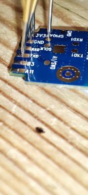 PCB Module with Connected Test Wires Close-up of a PCB module with connected test wires.