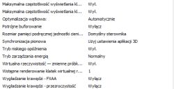 Zrzut ekranu ustawień 3D w panelu sterowania NVIDIA, brak opcji LOD