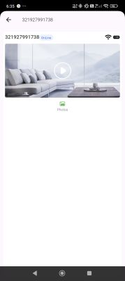 Screenshot of an app showing a camera view of a modern living room