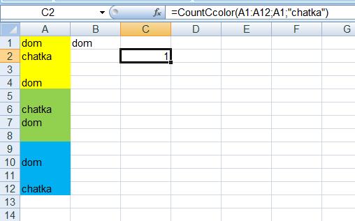 Excel Zliczanie Ilości Komórek Spełniających Warunek Wartości I Koloru 1251