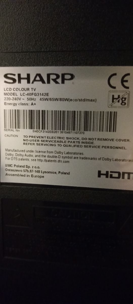 [Rozwiązano] Sharp 40FG3142E LCD Aktualizacja oprogramowania, problem