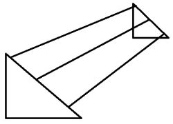 Schematic drawing of a triangular frame made of closed profiles, forming a mounting rack for photovoltaic panels.