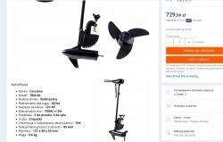 Zdjęcie elektrycznego silnika do łodzi o mocy 700W, marki Corciano, z widoczną śrubą i specyfikacją.