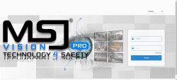 Ekran logowania do systemu MSJ Vision PRO z logo i miejscem na wpisanie loginu oraz hasła.