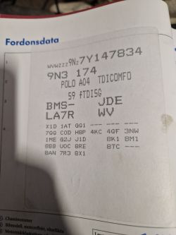 VW Polo 1.4 diesel 2006 - szukam kodów do pompy ABS