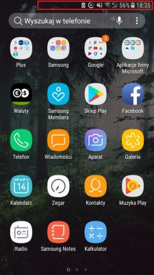 Zwiększenie rozmiaru czcionki na pasku stanu w Android 10 na Samsung Galaxy A41