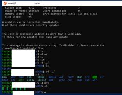 Ubuntu Terminal in WSL – Directory Browsing Screenshot of Ubuntu terminal running in WSL on Windows, showing filesystem navigation commands and directory listing.