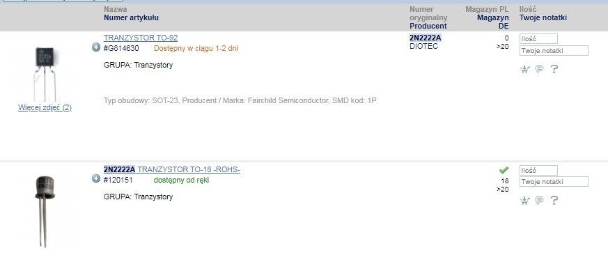 MMBT2907A czy MMBT2222A - zamienniki dla KN2907A i KN2222A? Porównanie ...