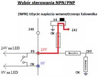 LG iC5 falownik - podłączenie LED 24VDC do wewnętrznego zasilacza