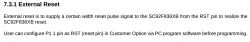 Excerpt from documentation describing external reset for SC92F836XB.