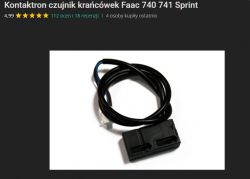 Czujnik kontaktronowy do bramy Faac 740 741 Sprint z przewodami.