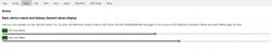 Web application page showing device channel status with PWM sliders.