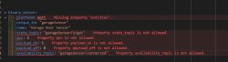 Screenshot of YAML code for homeassistant showing configuration errors for binary_sensor.