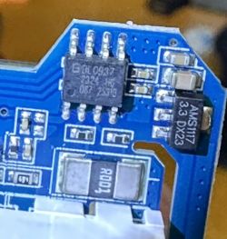 Close-up of Circuit Board with Integrated Circuits Close-up of a circuit board with visible integrated circuits.