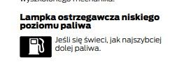Ford fiesta - Co oznacza kontrolka paliwa z przekreślonym kółkiem