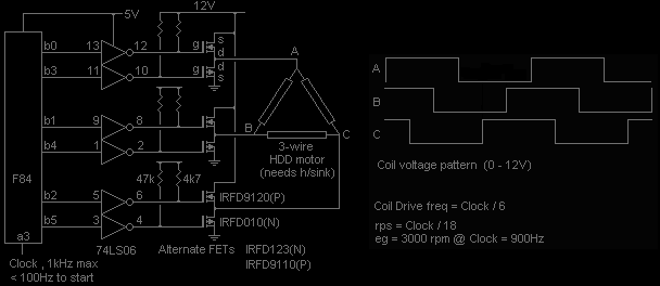Jak zbudować sterownik do silnika 3-fazowego HDD z Attiny2313?