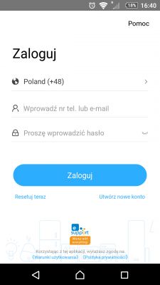 Radio android - Problem ze skalowaniem ekranu, naciśnięciem guzika zaloguj