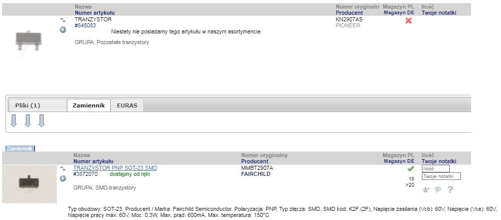 MMBT2907A czy MMBT2222A - zamienniki dla KN2907A i KN2222A? Porównanie ...