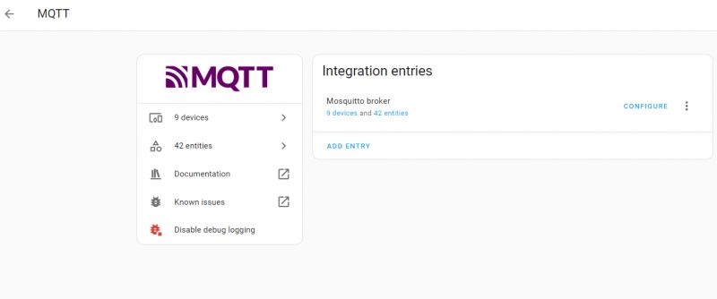 MQTT Integration Interface in Home Assistant MQTT Integration Interface in Home Assistant