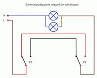 włącznik schodowy - włącznik schodowy przełącza na przemian lampy