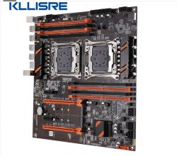 Płyta główna Kllisre X99 Dual CPU z dwoma gniazdami na procesory.