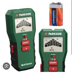 Dwa detektory Parkside Multi-Sensor z baterią Grundig 9V.