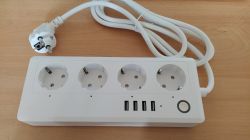 [BK7231N] Tuya Smart Power Strip Review: 4AC + 4USB Ports, AliExpress, YX-B3S1-VER00 PCB