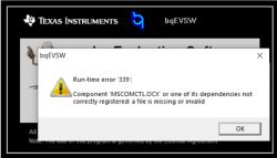 Error message in the bqEVSW program.