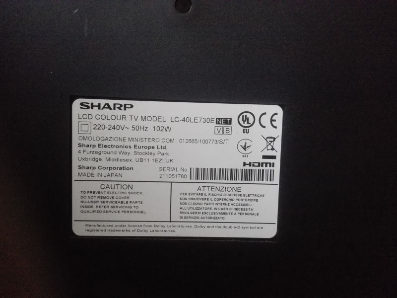Szukam płytki głównej do TV Sharp LC40LE730EVNET