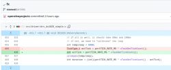 Code snippet in an editor with a comment about changing the variable type.