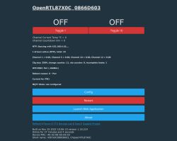 Control panel of a device with both relays off and system status information