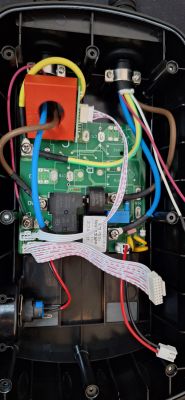 Interior of EV Charger Model F-OBZ2-AC-1P32 Interior of an EV charger with visible cables and circuit board