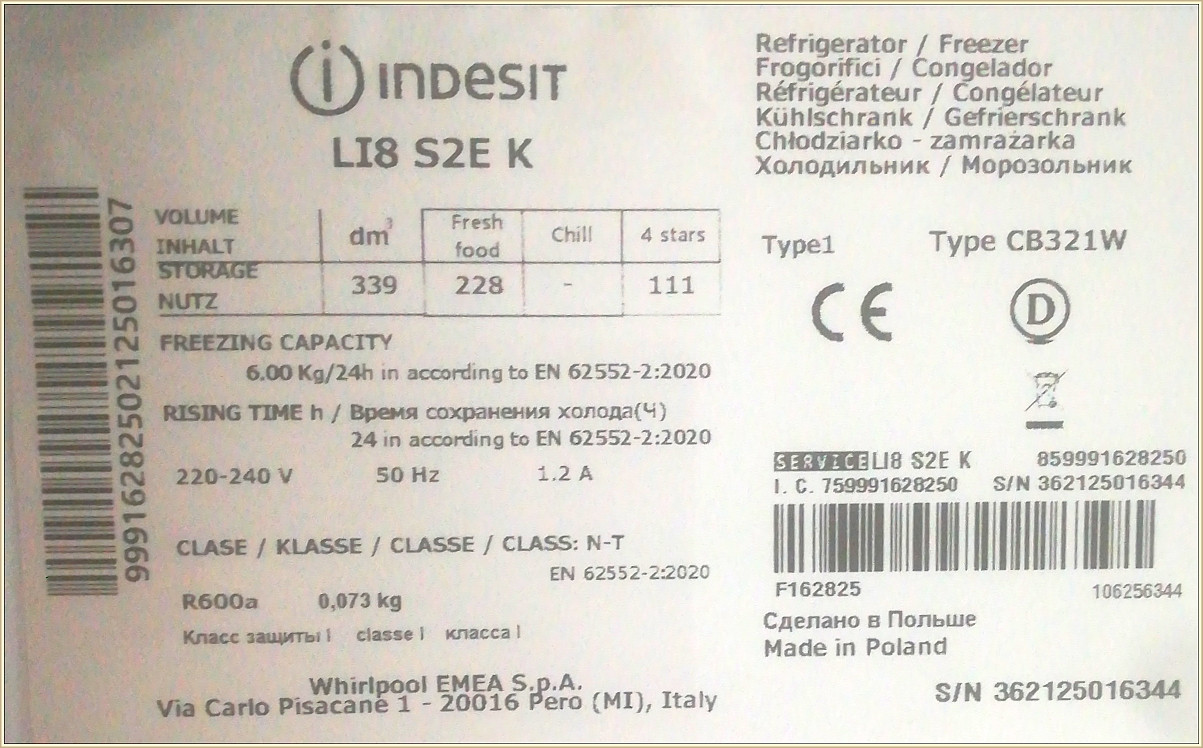 Indesit LI8 SE K Typ CB321W - Przed Pierwszym Uruchomieniem