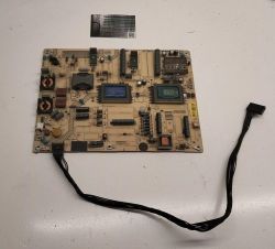 Power supply board with a cable on a white background.