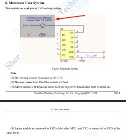 XT-ZB2 Module Schematic with Download Mode XT-ZB2 module schematic with download mode highlighted.