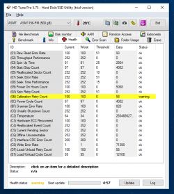 Interpretacja wyników testu HD Tune dla dysku Crucial BX500 z systemem Win7