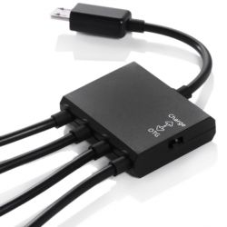 USB OTG Host Adapter with Smartphone/Tablet Power Supply & Charging Capability