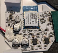 WB3S electronic module with visible solder points on a PCB.