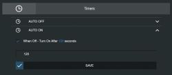 Screenshot of auto on and off settings for Shelly Plug.