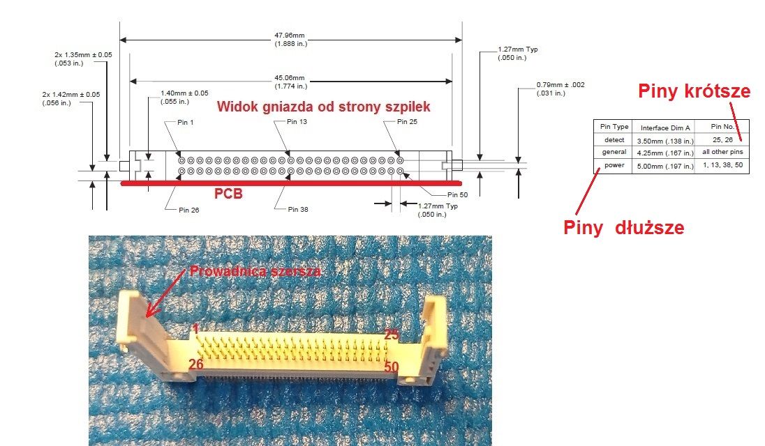 Karta compact flash, gdzie jest pin 1? - elektroda.pl