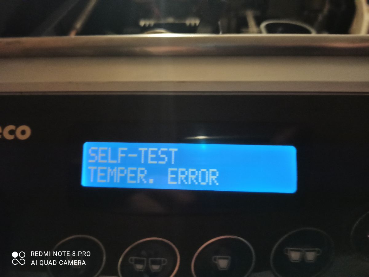 Saeco Idea wyświetla komunikat selftest temper. error