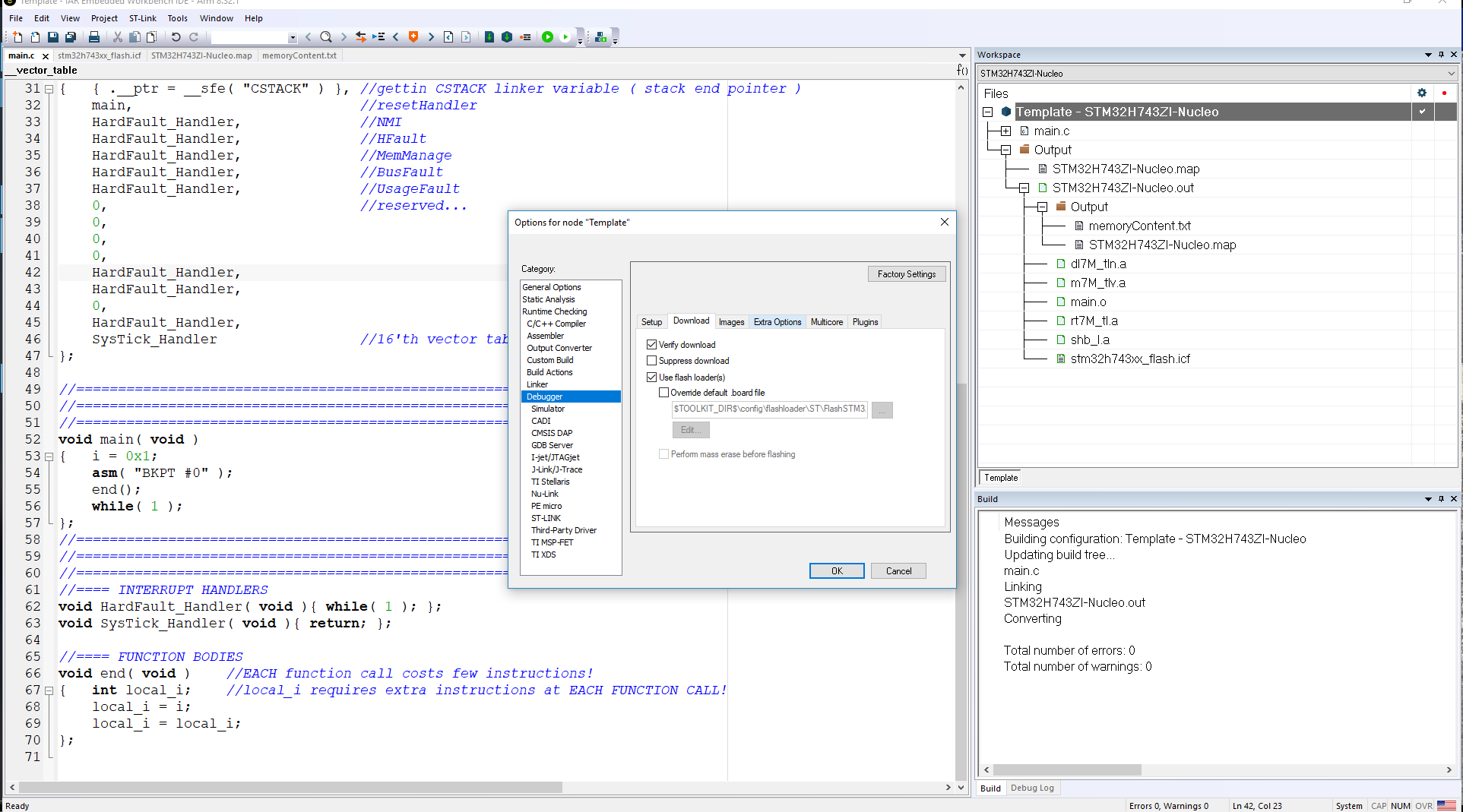 IAR minimalna konfiguracja na przykładzie stm32H7 - elektroda.pl