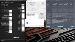 Zrzut ekranu przedstawiający ustawienia timingów pamięci RAM, wyniki testu stabilności TestMem5 oraz benchmark AIDA64 na platformie Z590I AORUS ULTRA.