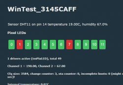 Screenshot of application test with pixel LEDs.